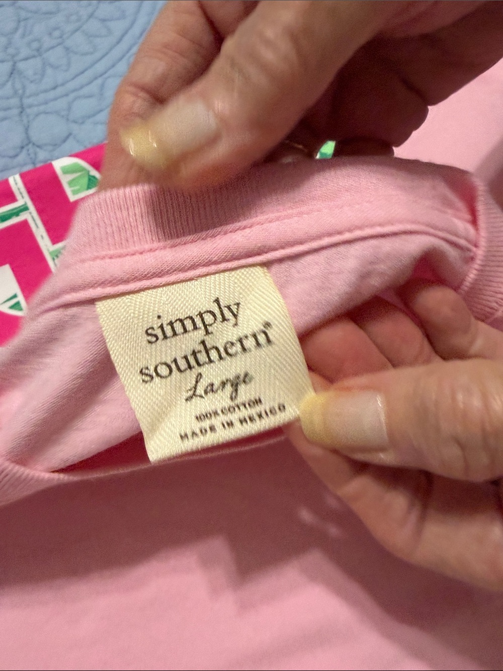 Simply Southern Pastel Pink Short Sleeve Tee - Picture 2 of 3